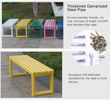 Patio Bench, Metal Steel Outdoor Bench, Weatherproof Metal Bench, for Garden, Patio, Porch, Entryway - Photo 5