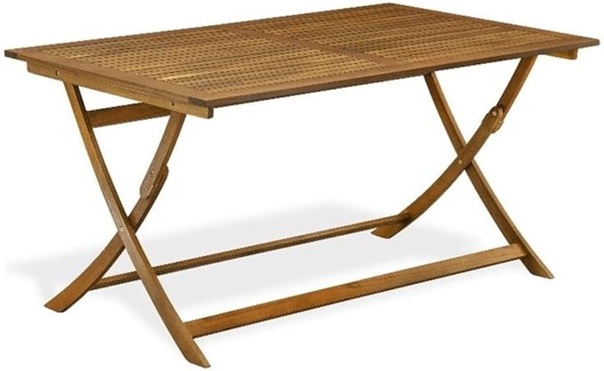 East West Furniture BAETFNA Patio Dining Table - a Rectangle Acacia Wood Table with Butterfly Leaf, 36x60 Inch, Natural Oil