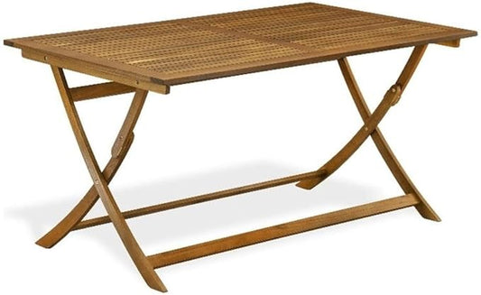 East West Furniture BAETFNA Patio Dining Table - a Rectangle Acacia Wood Table with Butterfly Leaf, 36x60 Inch, Natural Oil