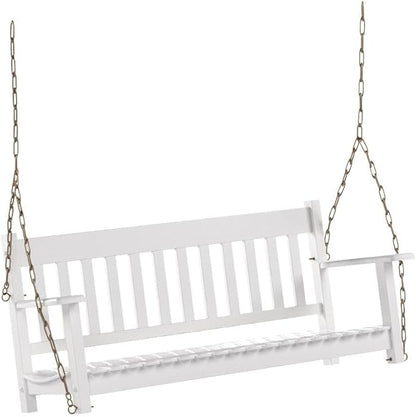 Cambridge Casual Bentley Solid Wood Porch Swing – Outdoor Hanging Swing Bench for Porch, Patio, or Garden – Durable, Weather-Resistant 2-Seater Wood Swing