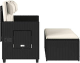 Reclining Patio Bench with Cushions Black Poly Rattan Garden Bench Deck Bench Porch Bench Outdoor Bench for patios - Photo 5