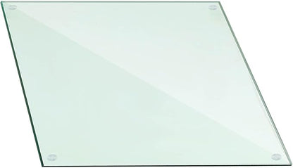 Landical 16" x 16" Rectangle Clear Tempered Glass Table Top 1/4" Thick Eased Corners Clear Tempered Top Patio Table Replacement with 10 Anti Slip Pads for Kitchen Coffee Dining Table