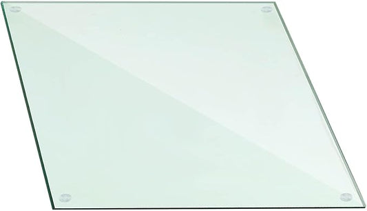 Landical 16" x 16" Rectangle Clear Tempered Glass Table Top 1/4" Thick Eased Corners Clear Tempered Top Patio Table Replacement with 10 Anti Slip Pads for Kitchen Coffee Dining Table