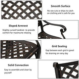 Garden Bench Outdoor Bench for Patio Metal Bench Park Bench with Armrests Sturdy Steel Frame Furniture Metal Bench for - Photo 7