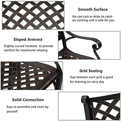 40.5" Front Porch Bench Outdoor Garden Bench, Outdoor Bench for Front Porch, Park Benches for Outside, Outside Benches Weather Proof, Garden Bench Cast Aluminum Bench 40.5" Outdoor Cast Aluminum Bench