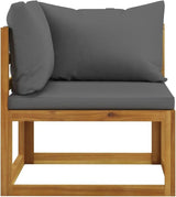 2-Seater Patio Bench with Dark Gray Cushions, Outdoor Acacia Wood Garden Bench with Weather-Resistant Oil Finish - Photo 4