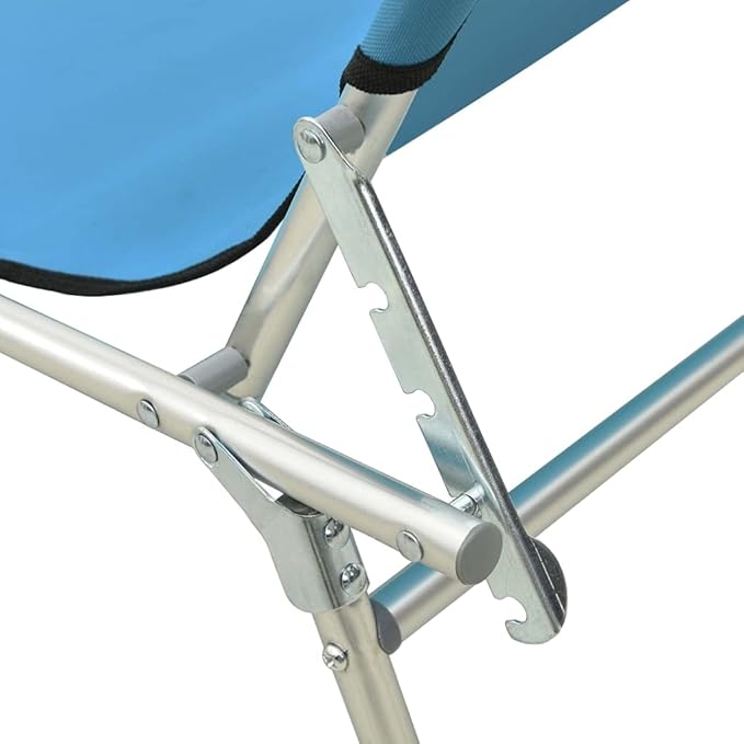 Folding Sun Lounger Blue, Lightweight Outdoor Chaise Lounge with Adjustable Backrest, 22.6x73.6x10.6 in Aluminum Frame, 600D Polyester for Pool Patio Beach Camping