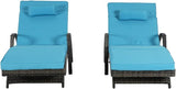 KEIKI Wicker Outdoor Chaise Lounge Chairs Set of 2 for Patio & Pool Side with 5-Level Adjustable Backrest and Cushions - Photo 7