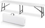 SUPER DEAL 6 FT Plastic Folding Bench, Portable Outdoor Bench with Handle & Non-Slip Mat - Photo 1