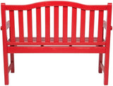Pemberly Row Traditional Cedar Wood Garden Bench, Red Finish, 43-Inch Seat, Moisture & Decay Resistant - Photo 4
