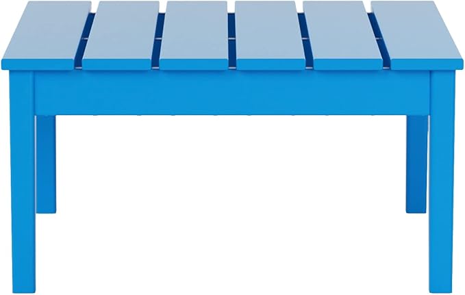 WestinTrends Ashore Outdoor Coffee Table, 32 Inch All Weather Poly Lumber Adirondack Patio Coffee Table Square Low Table, Pacific Blue