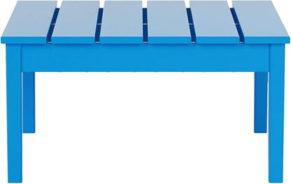 WestinTrends Ashore Outdoor Coffee Table, 32 Inch All Weather Poly Lumber Adirondack Patio Coffee Table Square Low Table, Pacific Blue