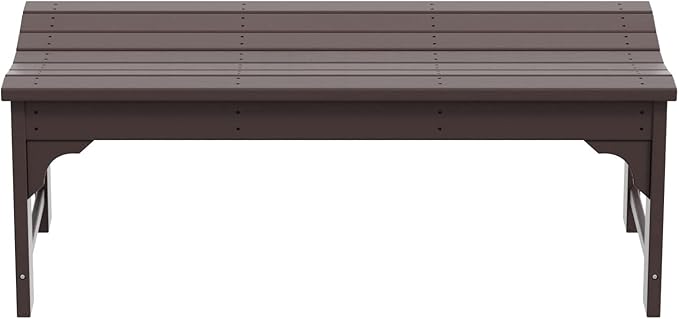 Westin Outdoors Malibu WO 48" Length Backless Poly Wood Outdoor/Garden Bench, Dark Brown