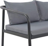 Patio Furniture Set 2-Seater Garden Bench Dark Grey Frame Light Grey Cushions Aluminum Polyester Modern Style Comfy - Photo 6
