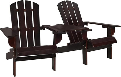 Adirondack Chairs with Tea Table Adirondack Chair Brown Garden Chair Wood Recliner Chair Adirondack Garden Chair Deck Chair Balcony Chair Garden Lounger Solid Wood Fir