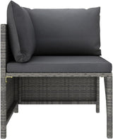 Sectional Corner Sofa with Cushions Gray Poly Rattan,Comfortable Patio Sectional Corner Sofa for Outdoor Garden Lounge - Photo 4