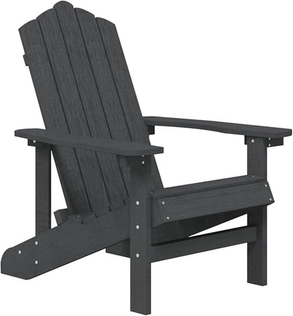 Adirondack Garden Chair with Table Adirondack Chair Garden Chair Wood Recliner Chair Adirondack Garden Chair Deck Chair Balcony Chair Garden Lounger HDPE Anthracite