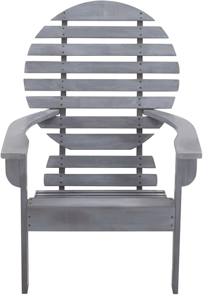 Solid Acacia Wood Adirondack Chair for Outdoor Relaxation - Photo 3
