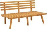 Outdoor Garden Bench with Cushions, Solid Acacia Wood 2-Seater Patio Loveseat - Photo 8