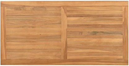 Modern Outdoor Coffee Table Solid Teak Wood 43.31x21.65x17.72 in Brown Patio Cocktail Table Weather Resistant for Garden Balcony Porch