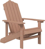 Brown HDPE Steel Standard Garden Adirondack Chair with Table Set for Patio Terrace Outdoor Furniture Durable - Photo 4
