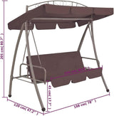 Outdoor Swing Bench with Canopy, 2-Person Convertible Patio Porch Swing Bed - Photo 6