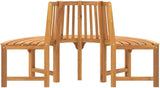 BOWERY HILL Half Round Solid Eucalyptus Wood Tree Bench, Reddish Brown Oil Finish - Photo 7