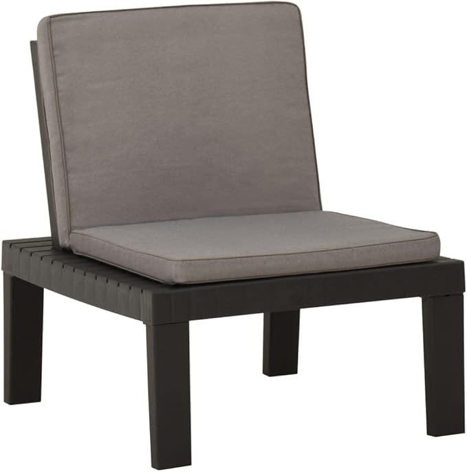 Patio Lounge Chair with Cushion Plastic Gray Front Porch Furniture Outdoor Chair Outdoor Furniture Suitable for lawns, Pools and patios.