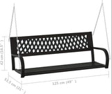 Black Steel and Plastic Garden Swing Bench for Outdoor Patio - Photo 6