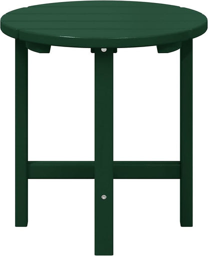 WestinTrends Dylan Adirondack Round Outdoor Side Table, Dark Green