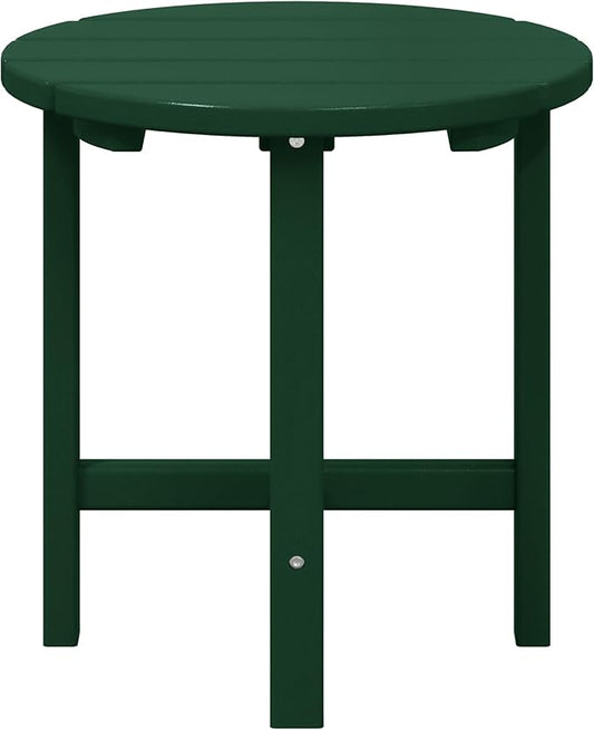 WestinTrends Dylan Adirondack Round Outdoor Side Table, Dark Green