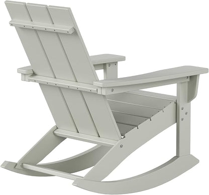 WO WESTIN OUTDOOR HDPE Shoreside Modern Rocking Poly Adirondack Chair,Sand