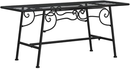 vidaXL Tree Bench 43.3" Black Steel Outdoor Seating Chair - Industrial Design for Garden, Patio, Yard - Weather- Metal Lounge