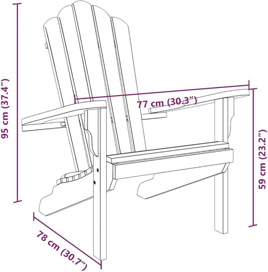 Garden Adirondack Chair Teak Solid Teak Wood Medium Durable Outdoor Furniture Sun Chairs for Balcony Terrace