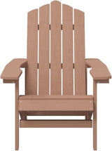 Brown HDPE Standard Durable Adirondack Chair Set of 2, Classic Outdoor Patio Furniture with Wide Armrests for Relaxation - Photo 5