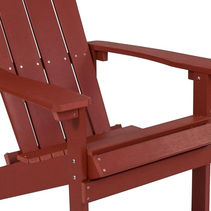 Taylor & Logan Charlestown All-Weather Poly Resin Wood Adirondack Chair in Red