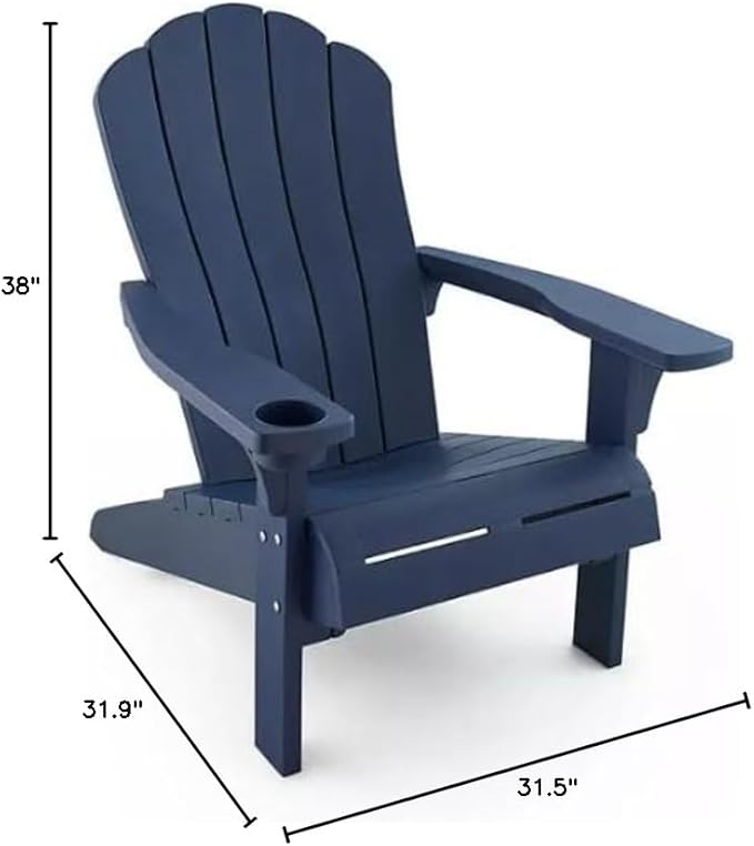 Generic Outdoor Everest Adirondack Chair with Integrated Cupholder (Midnight Blue)
