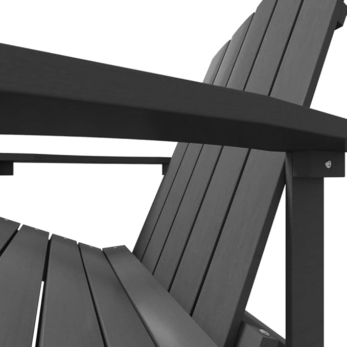 Garden Adirondack Chair with Footstool Anthracite HDPE Standard Size Detachable for Patio Balcony Outdoor Relaxation - Photo 7