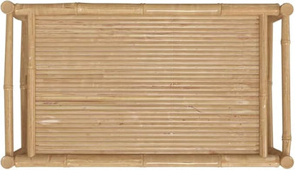 Natural Bamboo Garden Coffee Table Outdoor Furniture Durable Minimalist Design Spacious Surface Easy Assembly Low Maintenance Versatile Indoor and Outdoor Use