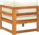 Corner Sofa with Cream White Cushions, Small Couch, Mid Century Modern Couch, Outdoor Furniture, Lounge Furniture - Photo 5