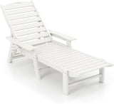 Giantex Adjustable Chaise Lounge Outdoor - Patio HDPE Reclining Chair Outdoor Recliner with 4-Position Backrest - Photo 1