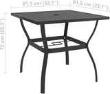 Outdoor Small Table Patio Furniture Outside Table Patio Side Tables Patio Table Anthracite 32.1"x32.1"x28.3" Steel - Photo 2
