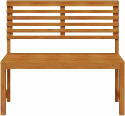 Garden Bench Brown 100 x 50 x 91cm Solid Acacia Wood,Sturdy Patio Bench with Modern Design for Outdoor Use