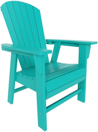 Costaelm Outdoor Adirondack Chair, HDPE Patio Balcony Pool Chair, Modern Front Porch Fire Pit Backyard Chair, Garden Resin Lounge Chair for Outside, Turquoise