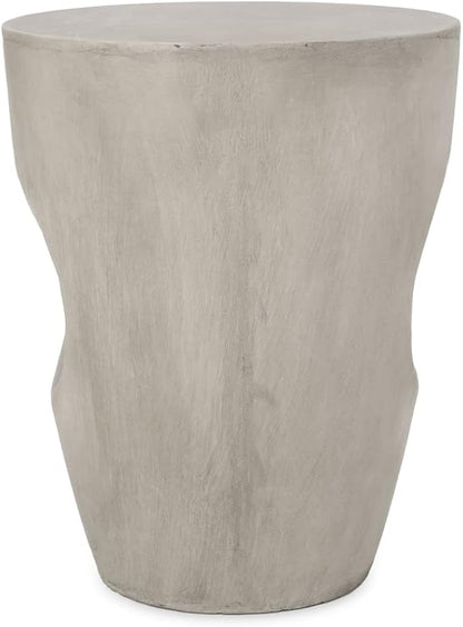 Christopher Knight Home Randall Outdoor Contemporary Lightweight Accent Side Table, Concrete Finish
