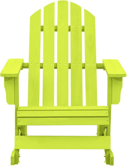Adirondack Garden Rocking Chair Green Solid Fir Wood 36 x 27.6 x 36.2 in Outdoor Porch Chairs for Patio, Balcony or Backyard with Gentle Rocking Motion & Ergonomic Seat