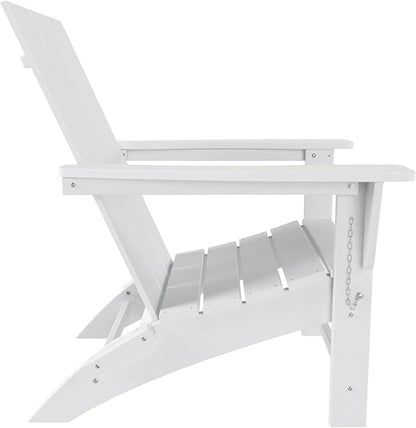 WO Home Furniture HDPE Adirondack Chair Folding Poly Lumber All Weather UV/Fade Resistant Heavy Duty for Patio, Backyard, Balcony, Garden, Lawn (White)…