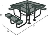 COATEDOUTDOORFURNITURE Heavy-Duty Portable ADA-Compliant Outdoor Picnic Table with Umbrella Hole - Photo 2