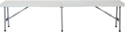 Office Star Resin Furniture for Indoor or Outdoor Use, Single, Fold in Half 6 Foot Bench