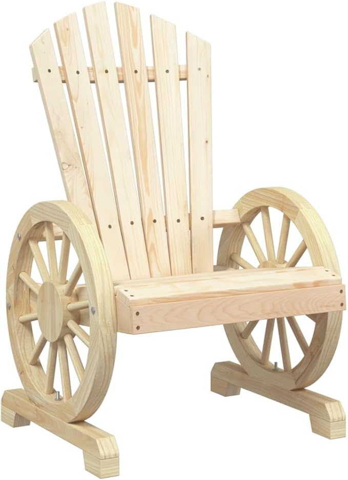 Natural Wood Solid Fir Wood Garden Adirondack Chair Set of 4 - Photo 4